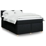 vidaXL Sommier à lattes de lit avec matelas Noir 140x190 cm Tissu