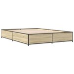 vidaXL Cadre de lit chêne sonoma 150x200 cm bois d'ingénierie et métal