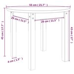 vidaXL Table basse Marron miel Ø 55x45 cm Bois massif de pin