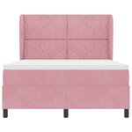 Lit Box Spring vidaXL avec Matelas Rose 160x200 cm Velours