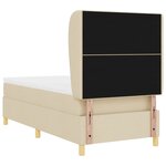 Lit Box Spring vidaXL avec Matelas Crème 90x200 cm Tissu