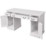 vidaXL Bureau à double piédestal Blanc 140 x 48 x 80 cm