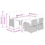 vidaXL Ensemble à manger de jardin avec coussins 5Pièces Beige poly rotin