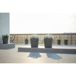 Pot à fleurs et plantes rond plastique - Réservoir d'eau - Ø 40 cm - Anthracite