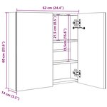 vidaXL Armoire de salle de bain à miroir LED 62x14x60 cm