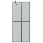 vidaXL Paroi de douche avec étagère Noir 80x195 cm Verre ESG&Aluminium