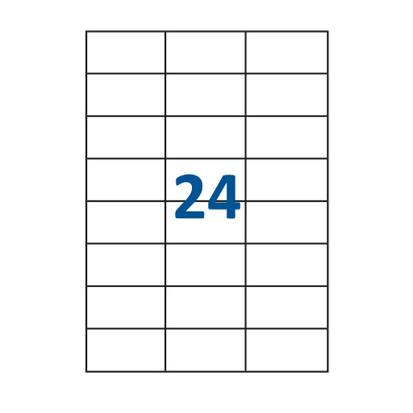 Lot de 100 Planches étiquettes autocollantes pour Timbres sur feuille A4 : 70 x 37 mm (24 étiquettes par feuille)