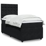 vidaXL Sommier à lattes de lit avec matelas Noir 90x190 cm Velours