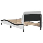 vidaXL Cadre de lit sans matelas blanc et noir 90x190 cm similicuir