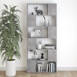 vidaXL Bibliothèque/Séparateur de pièce Gris béton Bois d'ingénierie