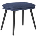 vidaXL Chaise de relaxation avec tabouret Bleu Tissu