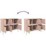 vidaXL Buffet rose 100 5x39x79 cm acier