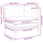 vidaXL Canapé d'angle de jardin coussins 2 Pièces cire marron pin massif