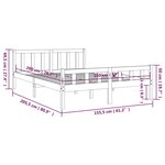 vidaXL Cadre de lit sans matelas marron miel bois massif