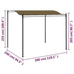 vidaXL Auvent de parasol 3x2 4 m Taupe 180 g/m²