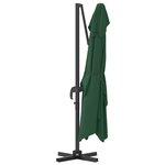 vidaXL Parasol cantilever vert Vert Tissu en polyester et cadre en métal