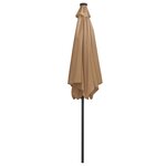 vidaXL Parasol de jardin avec lumières LED et mât en aluminium taupe