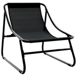 vidaXL Chaises Relaxantes de Jardin 2 Pièces avec Coussin Noir 60x80x71 cm Acier