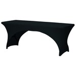 Perel Nappe de table rectangulaire arquée Noir