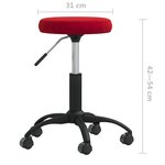 vidaXL Chaise pivotante de bureau Rouge bordeaux Velours
