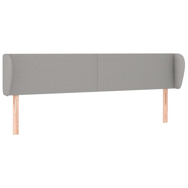 vidaXL Tête de lit avec oreilles Gris clair 183x23x78/88 cm Tissu
