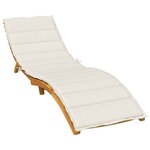 vidaXL Coussin de chaise longue crème mélangé 200x50x4 cm tissu