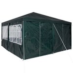 vidaXL Tente de Fête avec 8 Murs Latéraux Verts 4x4 m PE