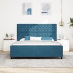 Cadre de lit en velours bleu foncé vidaXL 180x200 cm