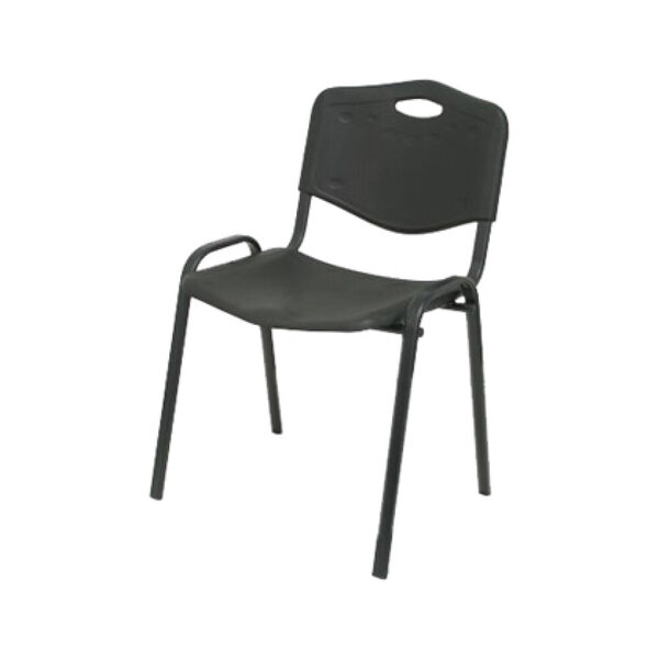 Q-connect chaise empilable 4 pieds - Structure métal - Max. Supporte 100kg - Noir