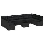 Ensemble de Canapés de Jardin vidaXL 11 pièces avec Coussins Beige Rattan Poly