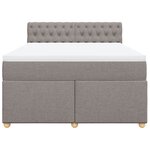 vidaXL Sommier à lattes de lit avec matelas Taupe 140x200 cm Tissu