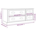 vidaXL Meuble TV noir 100x35 5x45 cm bois d'ingénierie