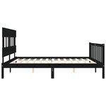 vidaXL Cadre de lit sans matelas noir 200x200 cm bois massif de pin