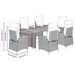 vidaXL Ensemble à manger de jardin coussins 7 Pièces mélange beige rotin