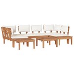 Ensemble de Banc de Jardin vidaXL 4 Pièces avec Coussins en Bois Massif de Teck