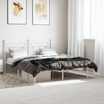 vidaXL Cadre de lit métal avec tête de lit blanc 160x200 cm