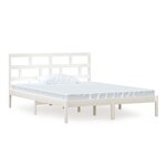 vidaXL Cadre de lit sans matelas blanc bois de pin massif