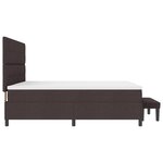 vidaXL Lit à ressorts avec Matelas & Banc Brun Foncé 200x200 cm Tissu