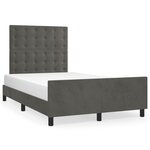 vidaXL Cadre de lit avec tête de lit gris foncé 120x190 cm velours