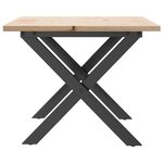 vidaXL Table basse cadre en X 80x50x40 cm bois de pin massif et fonte