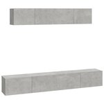 vidaXL Ensemble de meubles TV 4 Pièces Gris béton Bois d'ingénierie