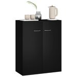vidaXL Buffet noir 60x30x75 cm bois d'ingénierie