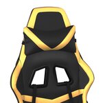 vidaXL Chaise de jeu avec repose-pied Noir et doré Similicuir