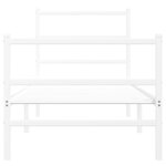 vidaXL Cadre de lit métal avec tête de lit/pied de lit blanc 75x190 cm