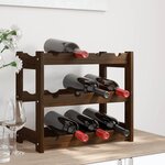 vidaXL Casier à bouteilles pour 12 bouteilles marron bois pin solide