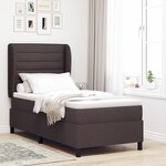Lit Box Spring avec Matelas vidaXL Marron Foncé 90x190 cm Tissu