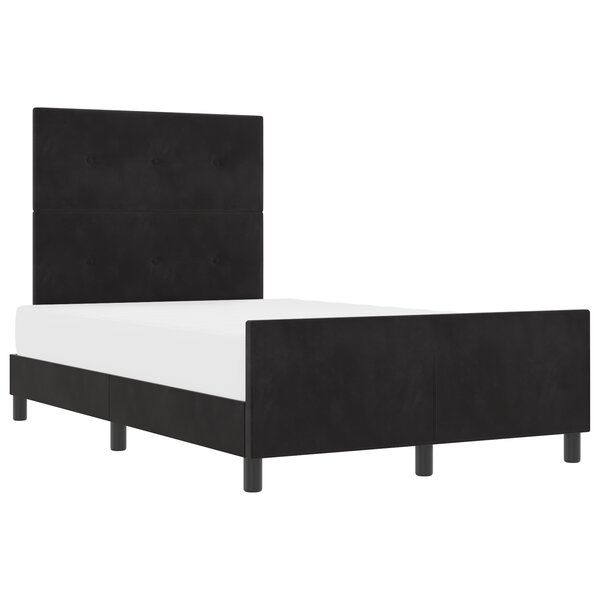 Cadre de lit en velours noir vidaXL 120x200 cm