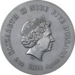 GREEN MAMBA Wildlife in the Moonlight 2 Once Argent Monnaie 5 Dollars Niue 2022