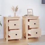 vidaXL Tables de chevet 2 Pièces 40x35x61 5 cm Bois de pin massif