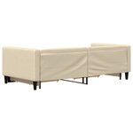 vidaXL Lit de jour avec gigogne et tiroirs crème 90x200 cm tissu